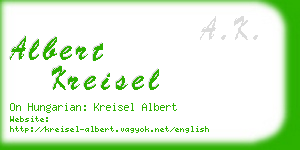 albert kreisel business card